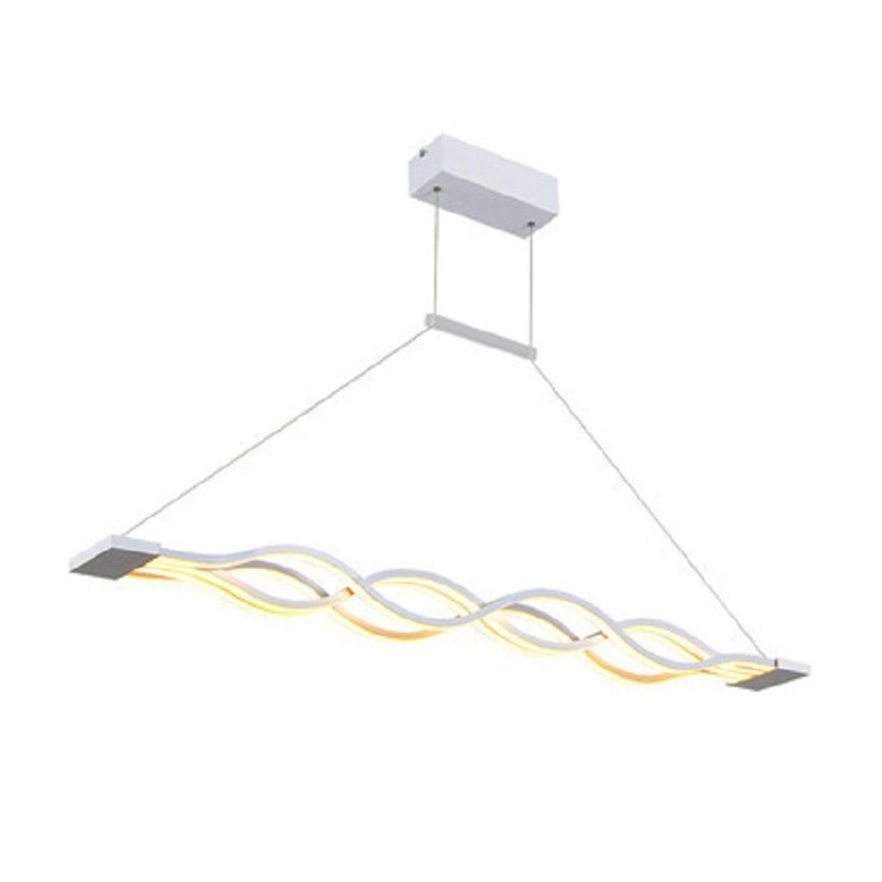 Lumière de l'île LED linéaire blanche dans un pendentif en fer forgé moderne avec une teinte acrylique