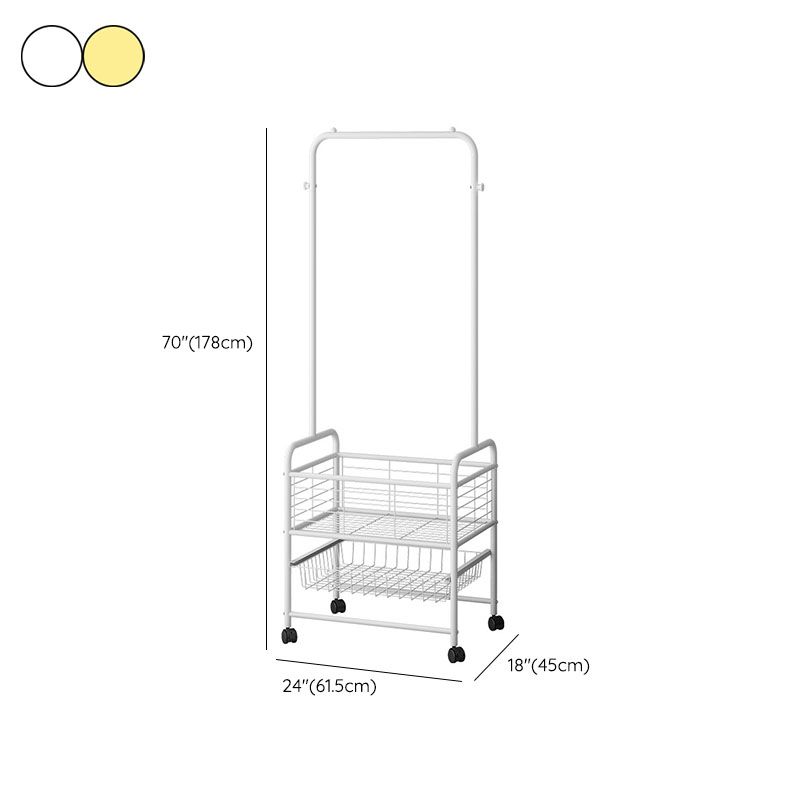 Gorgeous Coat Hanger Storage Shelving Metal Coat Rack with Castors