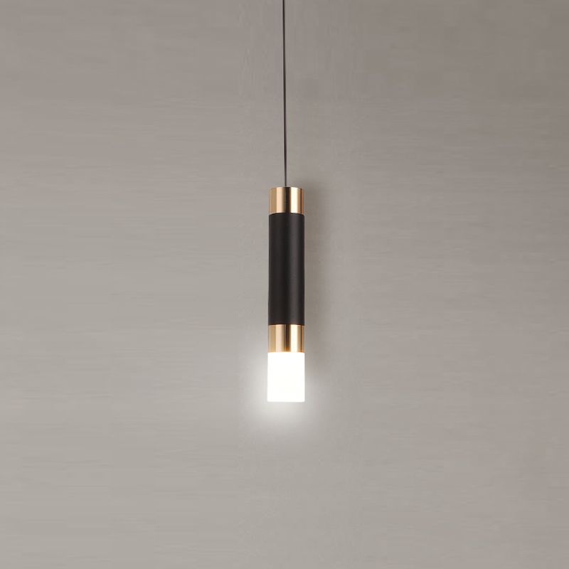 1-Light Line Hanging Pendant Modern Style Metal Hanging Lighting for Living Room