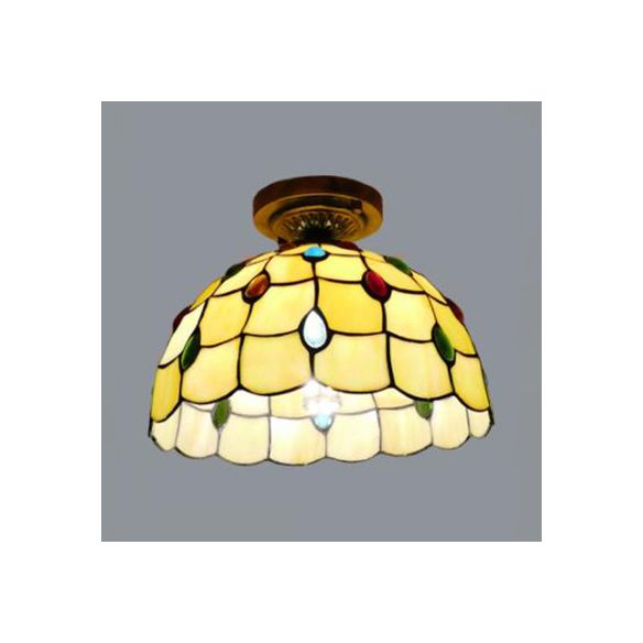 Dome in vetro colorato Luce a filo con girasole/rosa/perla/uva/papà tiffany rustico 1 lampada a filo a filo in ottone antico