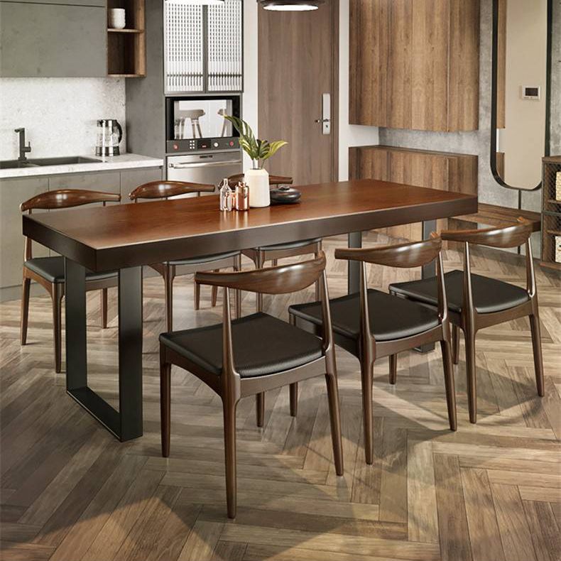 Industrial Solid Wood Furniture 1/4/5/7 Pcs Standard Height Dining Room Table Set