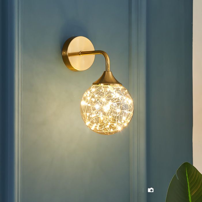 Nordic Light Extravagant Style Spherical Sconce Light Fixture Glass 1 Light Sconces