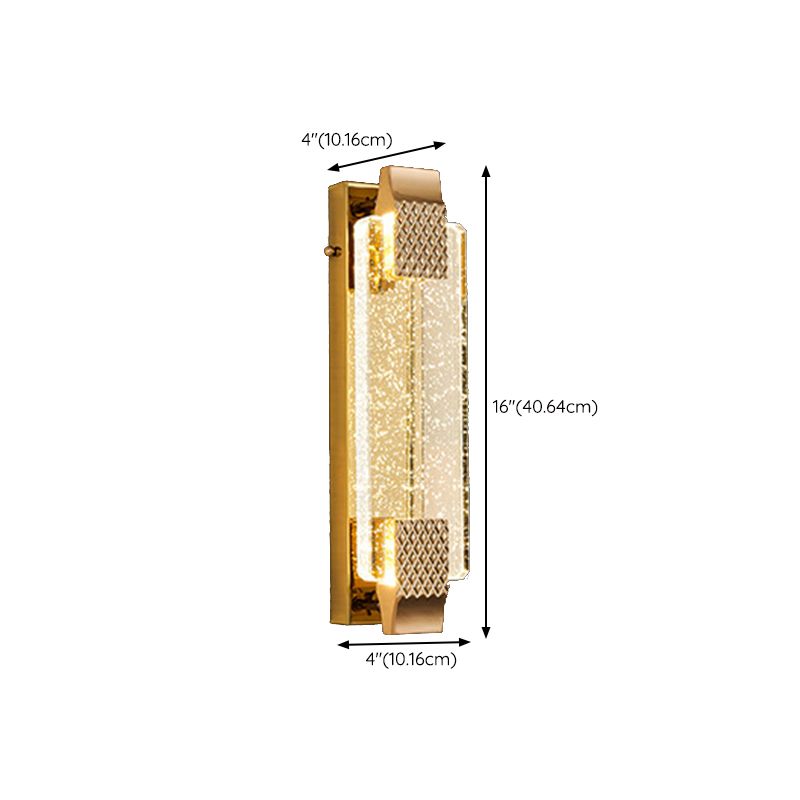 Golden Single Contemporary Bathroom Vanity Light Crystal LED Bath Bar
