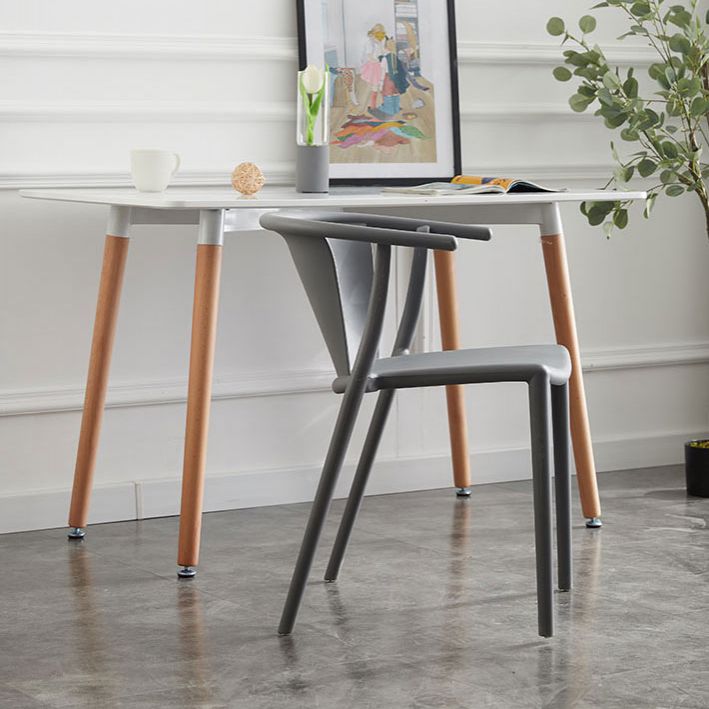 Fauteuil de salle à manger en plastique multicolore, chaise de style contemporain pour salle à manger