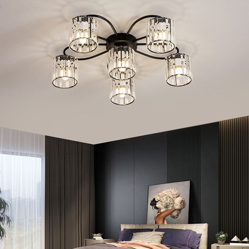 Contemporary Flush Light Fixture Glass Flush Mount Lights for Living Room