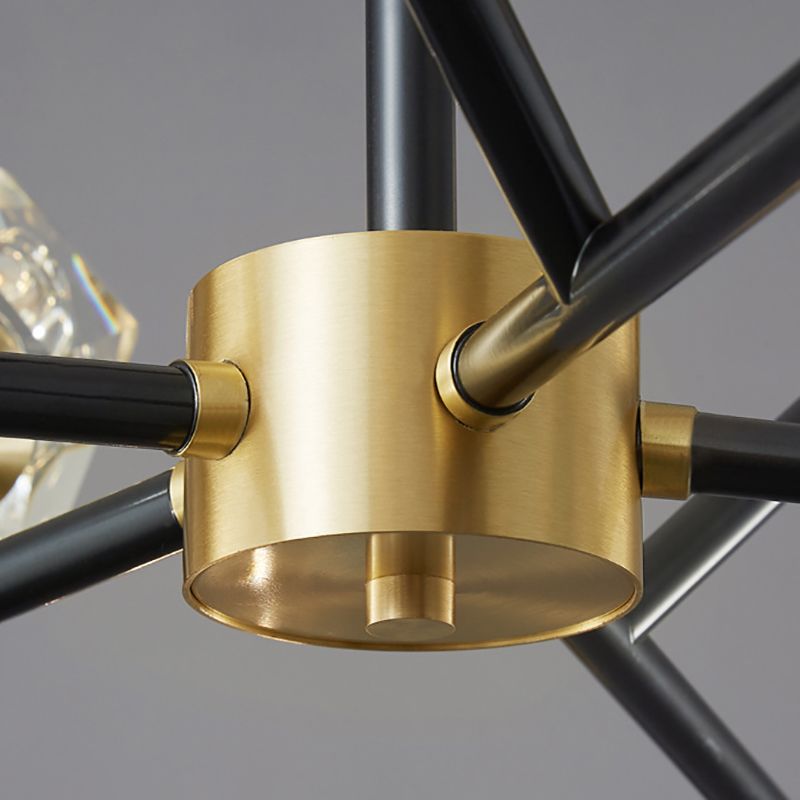 Modern Style Sputnik Chandelier Lighting Crystal Chandelier in Black
