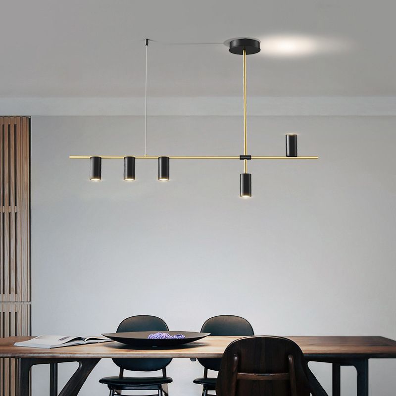 Modernist Cylinder Island Pendants Metal Pendant Lights for Dining Room