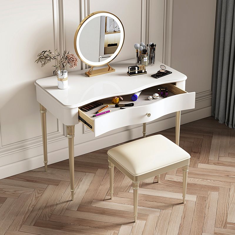 15" Wide Glam Make-up Vanity Solid Wood Dressing Table with Drawer