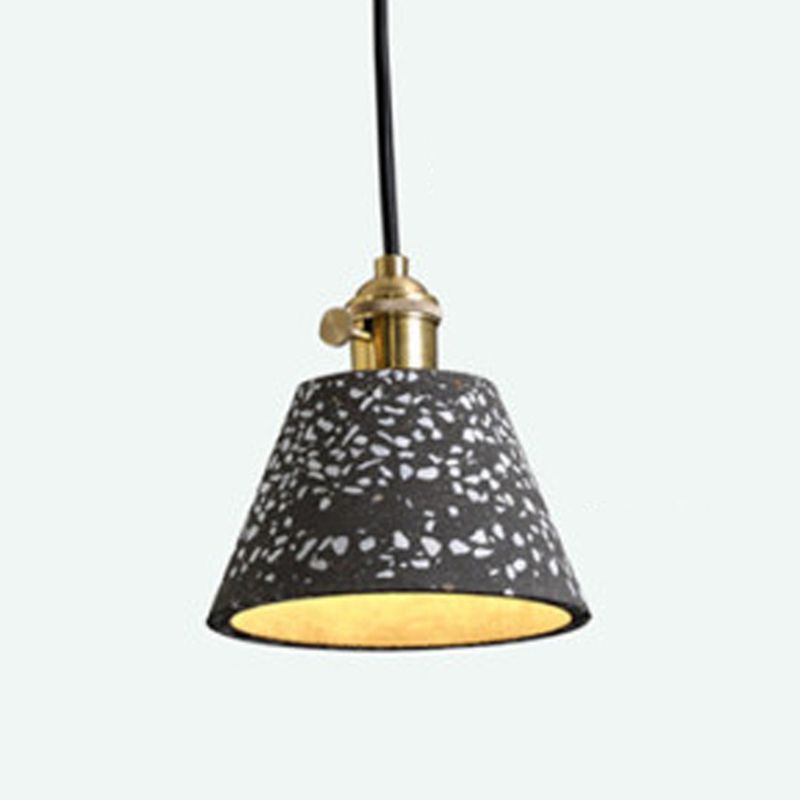 Modern Style Hanging Light Fixture 1-Light Pendant Light with Stone Shade for Bedroom