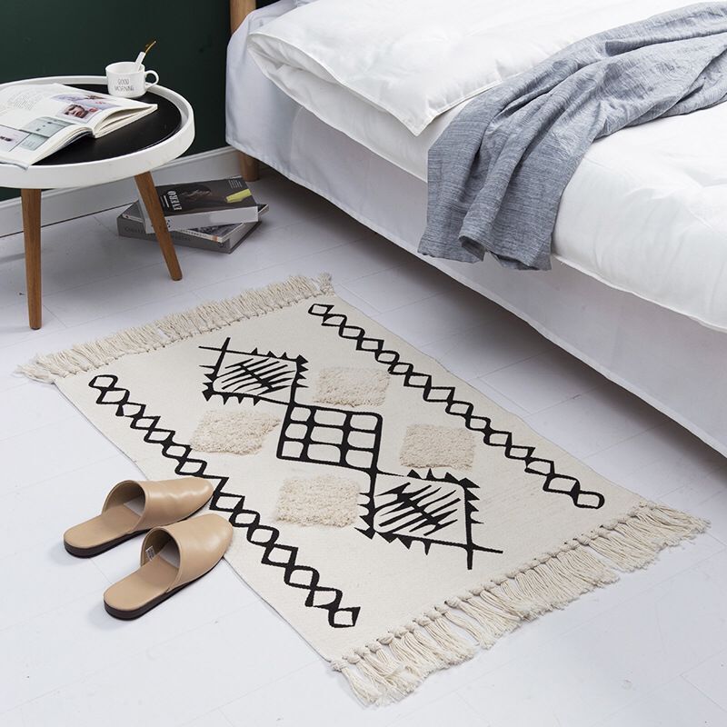 Bohemian Rhombus Intérieur tapis multi-couleurs Coton Tapis de compagnie Anipage de la zone amicale pour la maison