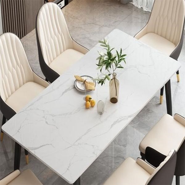 Contemporary Rectangle Dining Site Table Stone Furniture with 4 Legs