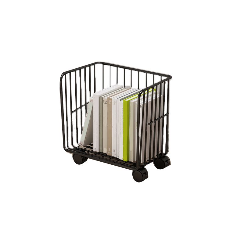 Contemporary Metal Shelf Bookcase Closed Back Vertical Bookcase