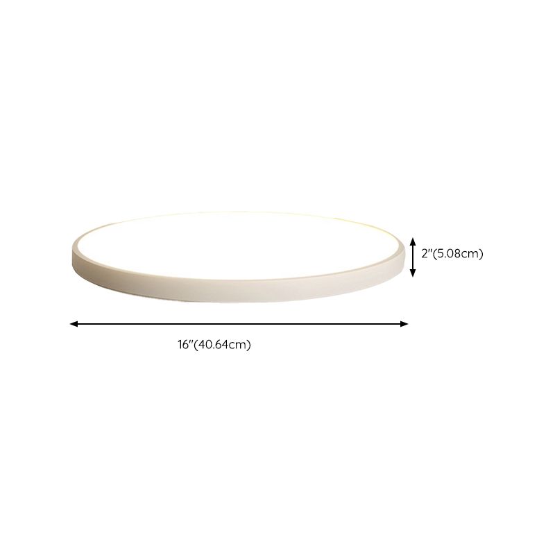 Single White Modernism Flush Mount Lighting LED Round Ceiling Light for Foyer
