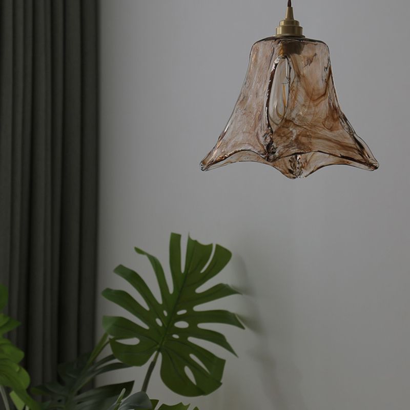 Industrialstil Bernstein anheizt helles Glas 1 hängende Lampe für Schlafzimmer