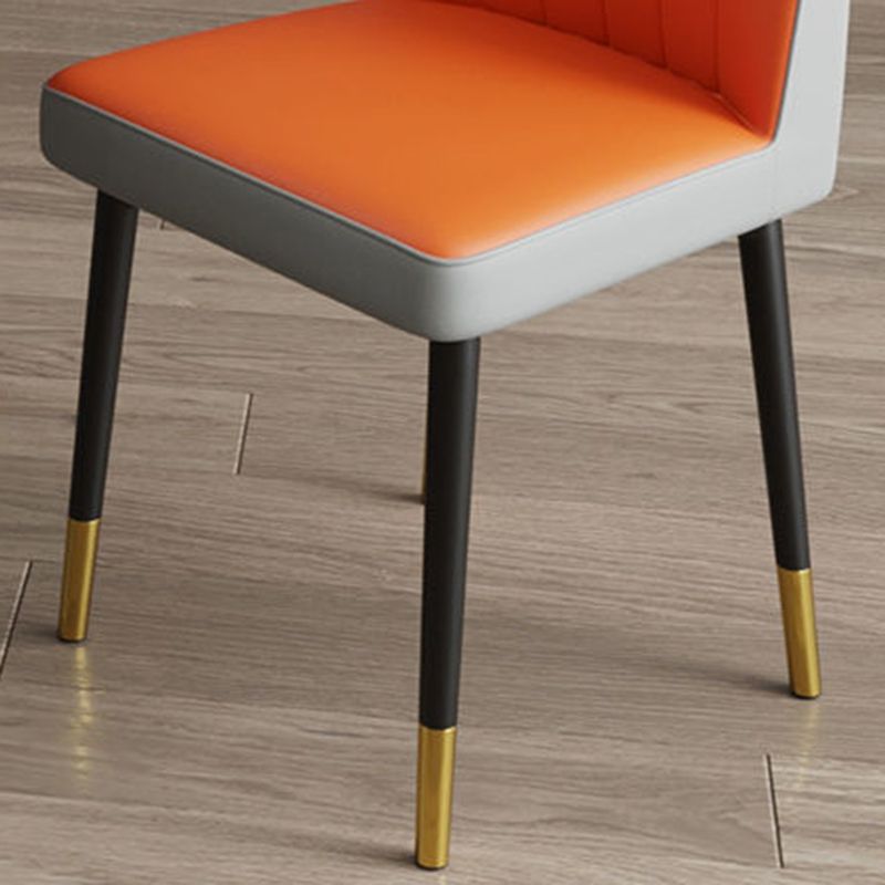 PU Leather Dining Chairs Parsons Armless Side Chair for Restaurant