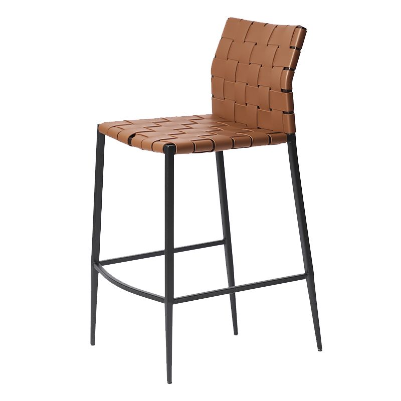 Modern Leather Bar Stool Backrest 4 Legs Counter Stool for Bristol