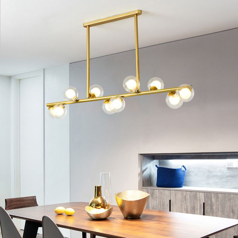 Multiple-Light Globe Island Pendant Modern Glass Island Lighting