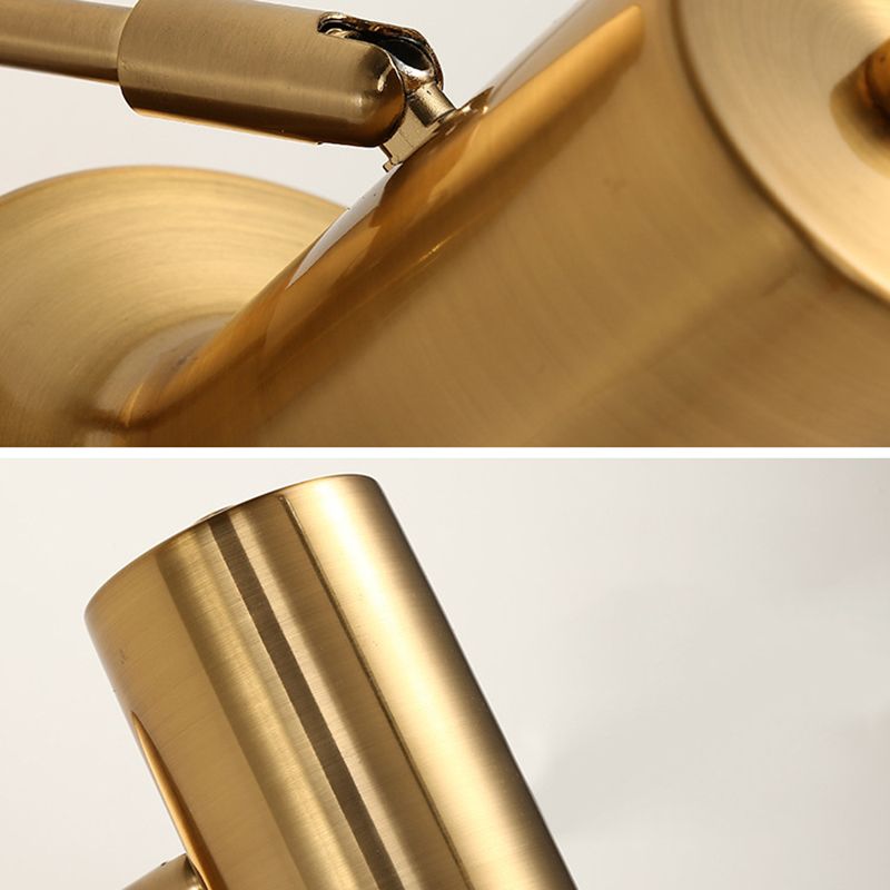 Cylinder Bathroom Wall Light Fixture Metal Modern Style Wall Light Sconce in Gold