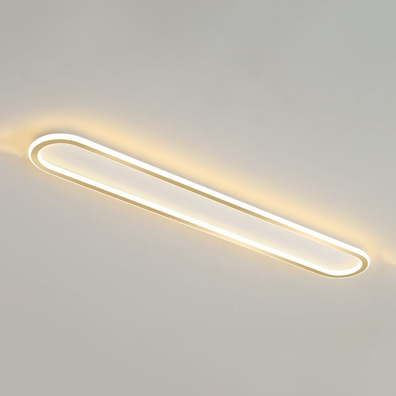 Nordic Style Metal Ceiling Light Ellipse Ceiling Lamp with Silica Gel Shade for Bedroom