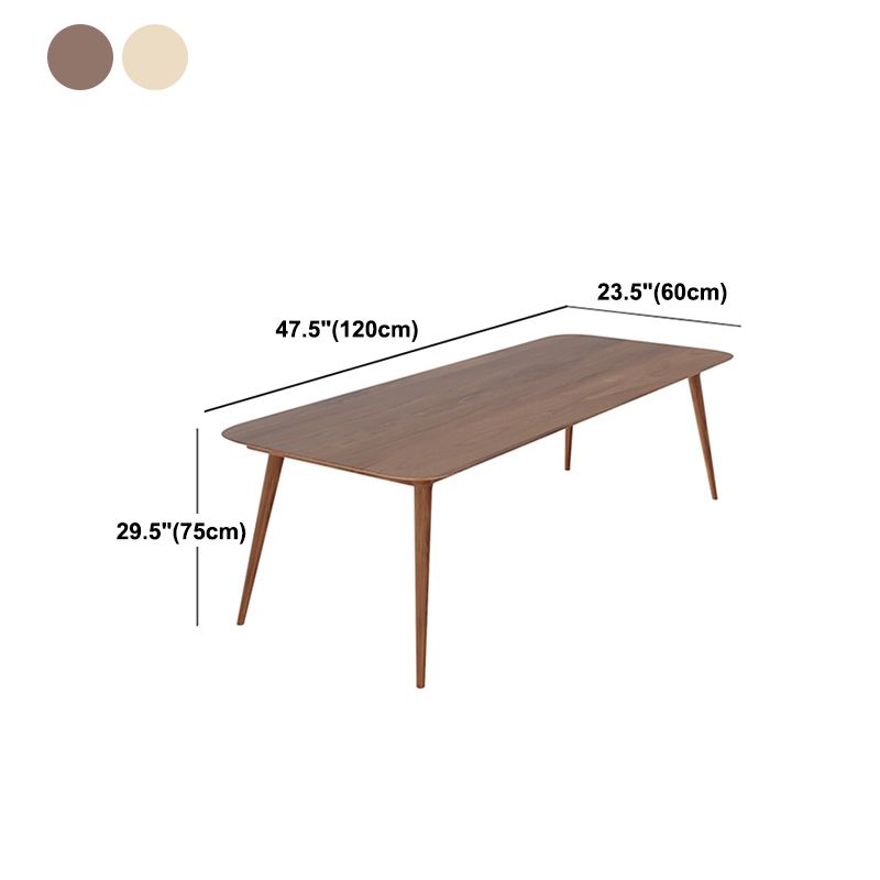 Solid Wood Contemporary Rectangle Dining Table Pine Wood Top Table with Legs