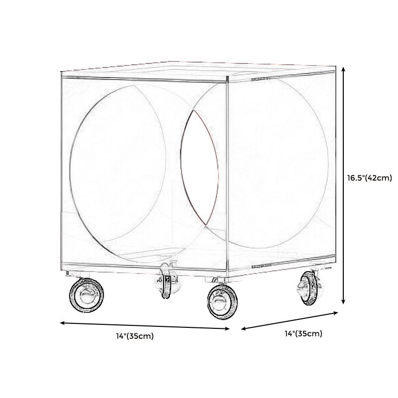 Square Acrylic Side Table 13.78" W x 13.78" H End Table with Storage