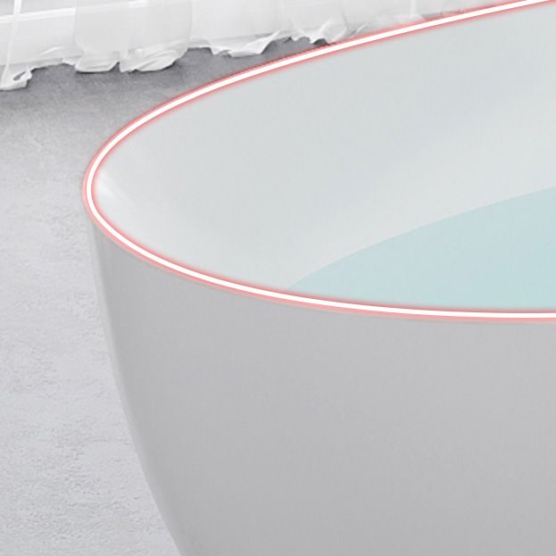 Acrylic Oval Bathtub Soaking White Modern Center Freestanding Bath