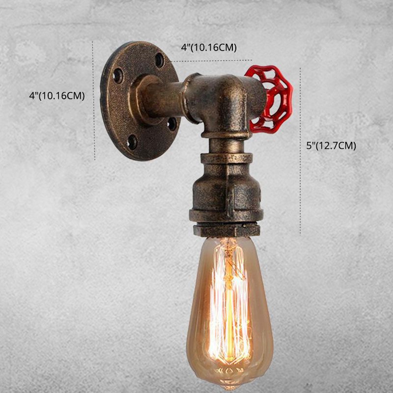Schmiedeeisen -Rost -Wandlampe Wandleuchte Industriewasserrohrleuchte Leuchte für Schlafzimmer