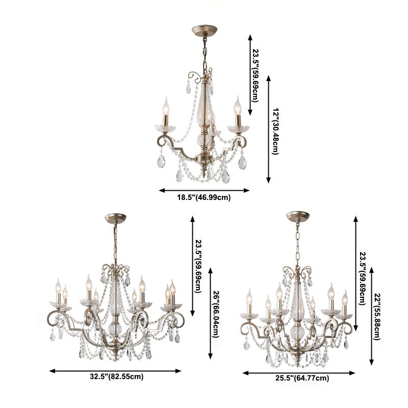 Crystal Vintage  Pendant Lighting Fixtures Silver Sputnik Hanging Lights