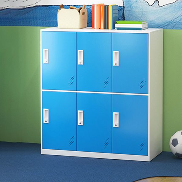 Contemporary Hinged Storage Cabinet Steel Non-Hanging Armoire