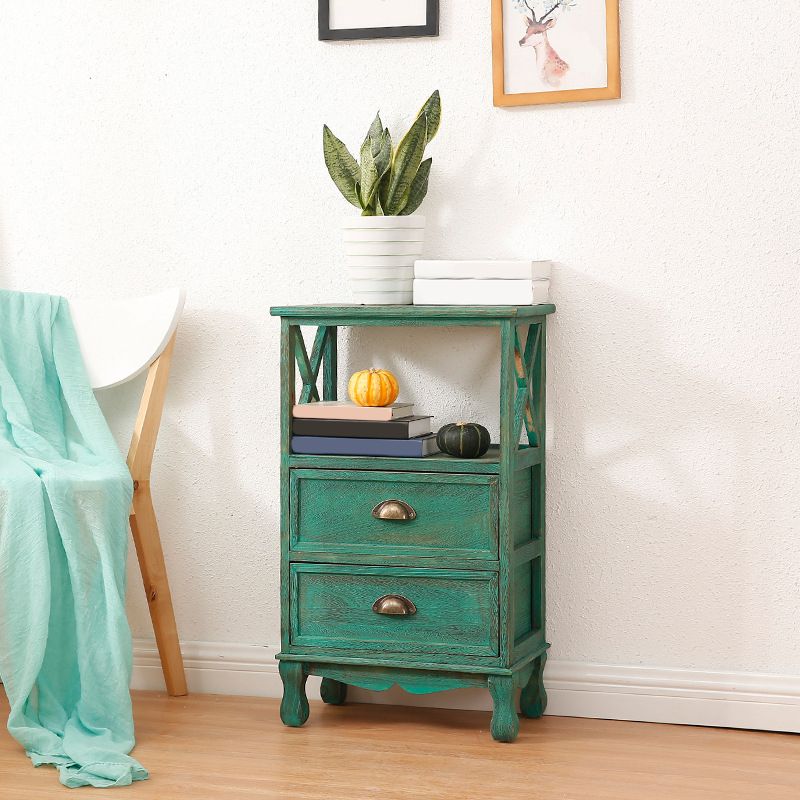 Mid-Century Modern Wood Accent Chest with Drawer Rectangle Chest