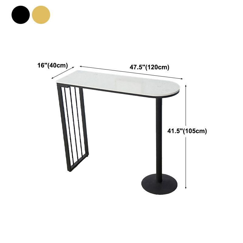 Industrial Style 41.3"H Bar Table Faux Marble White Top Specialty Bistro Table