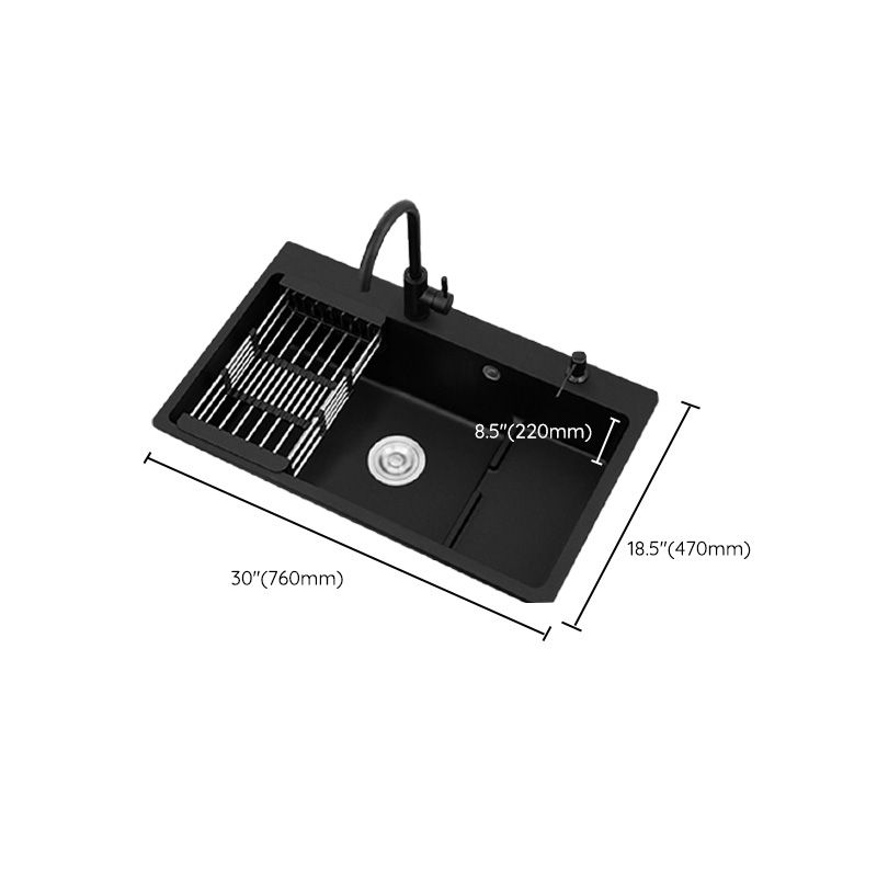 Quartz Kitchen Sink Rectangular Kitchen Sink with Drain Assembly