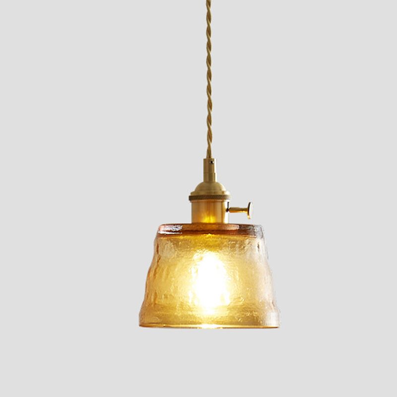 Glass Cup Shade Hanging Lights Industrial Style 1 Light Hanging Mount Fixture for Bedroom