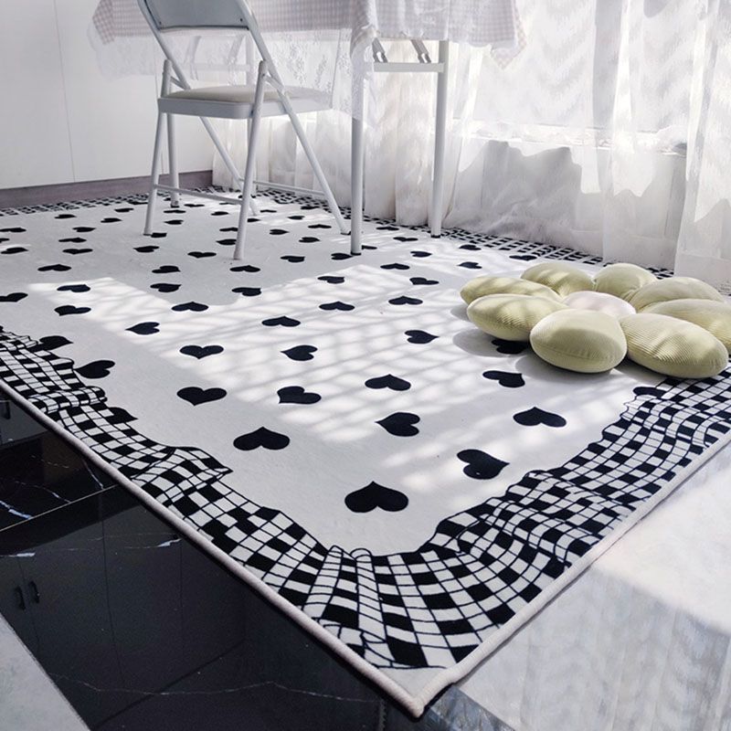 Beige Modern Area Rug Geometric Pattern Polyester Area Carpet Non-Slip Backing Rug for Bedroom