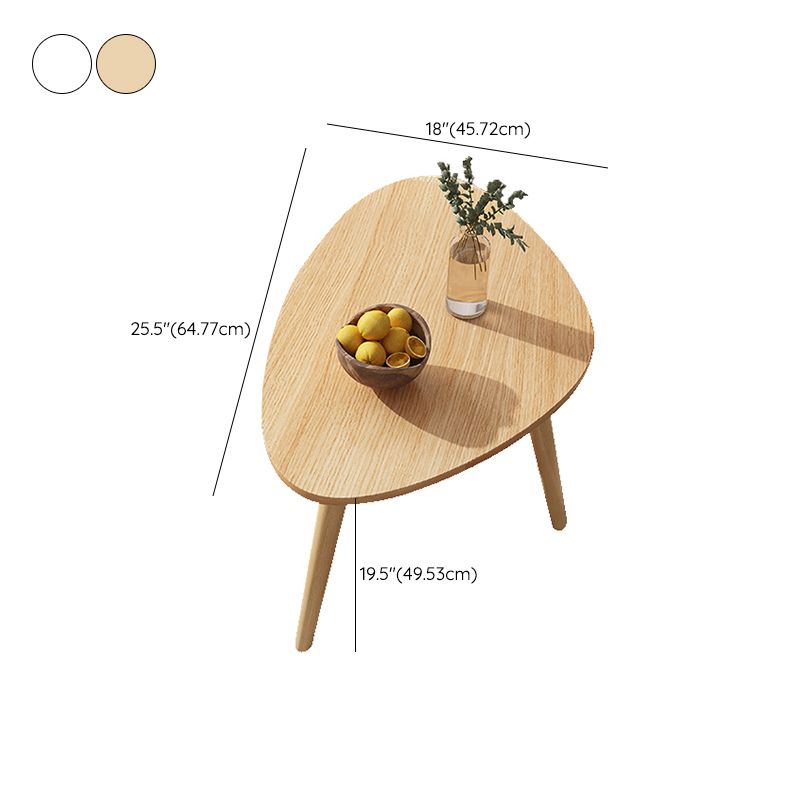 3 Legs Wood Coffee Table Modern Free-Form Nesting Coffee Table Set