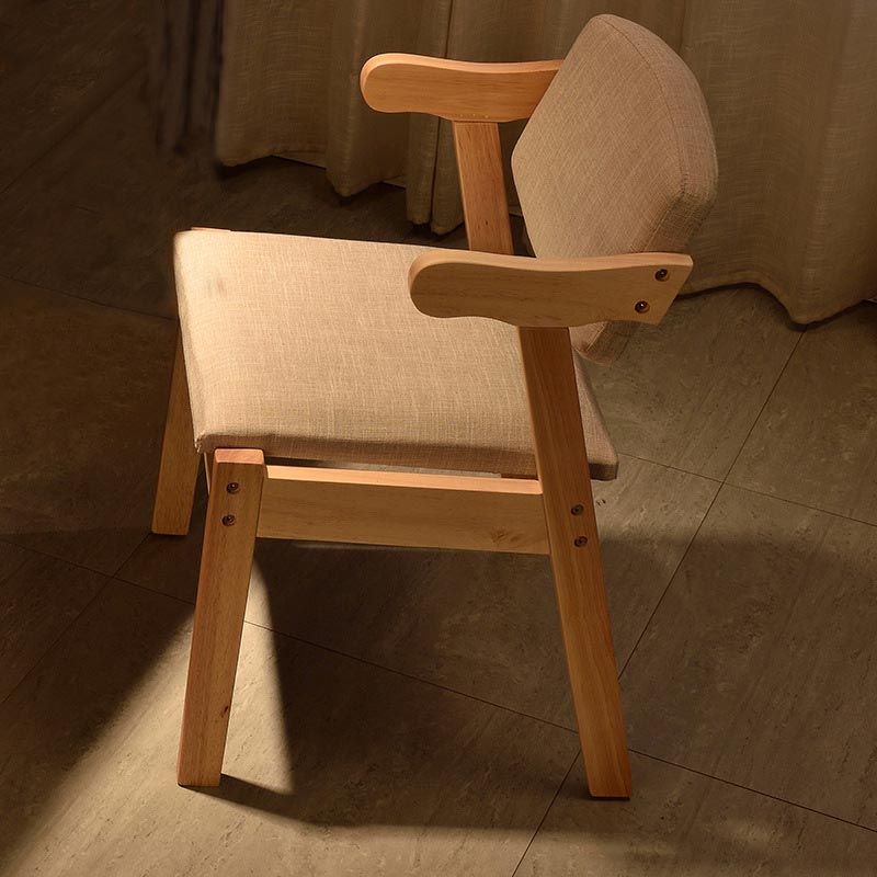 Modern Wood Dining Chair Open Back Dining Side Furniture in Matte Finish for Home