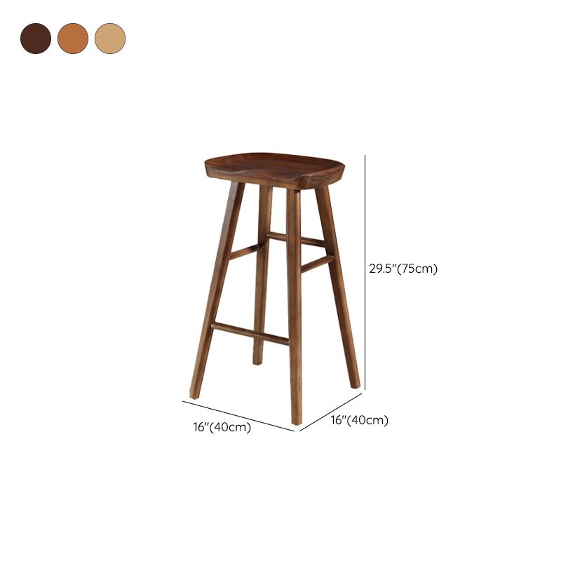 Solid Wood Bar Stool Modern Backless Counter Stool for Dining Room