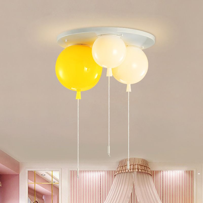 Apparecchio da soffitto a palloncino acrilico per bambini, illuminazione bianca da incasso a 3/5 teste per la scuola materna
