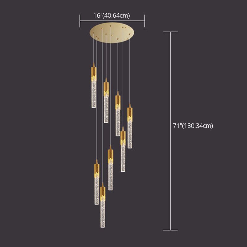 Column Hanging Light Fixtures Post-Modern Aluminum Ceiling Pendant for Living Room