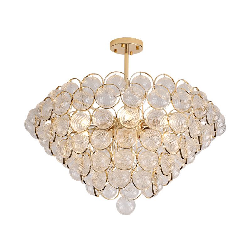 23.5"/33.5" Wide Bubble Chandelier Lamp Modernism Crystal Beige LED Pendant Lighting Fixture for Bedroom