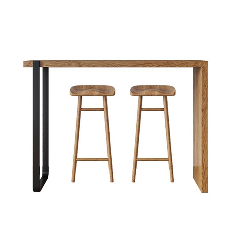 Indoor Contemporary Bar Dining Table Rectangle Shape Pine Wood Bar Table