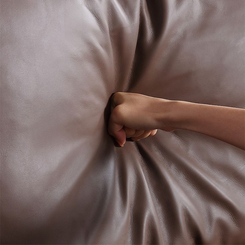 Divano a braccio quadrato moderno di metà secolo e chaise vera pelle sezionale per soggiorno