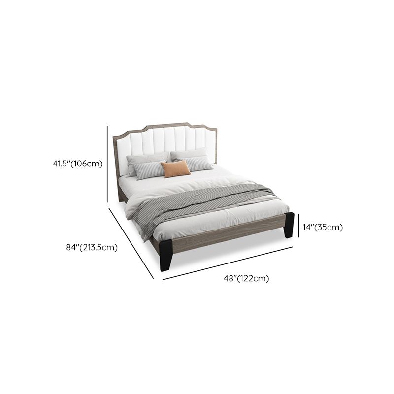 Upholstered Headboard Standard Bed Mattress Included Bed Frame with Legs