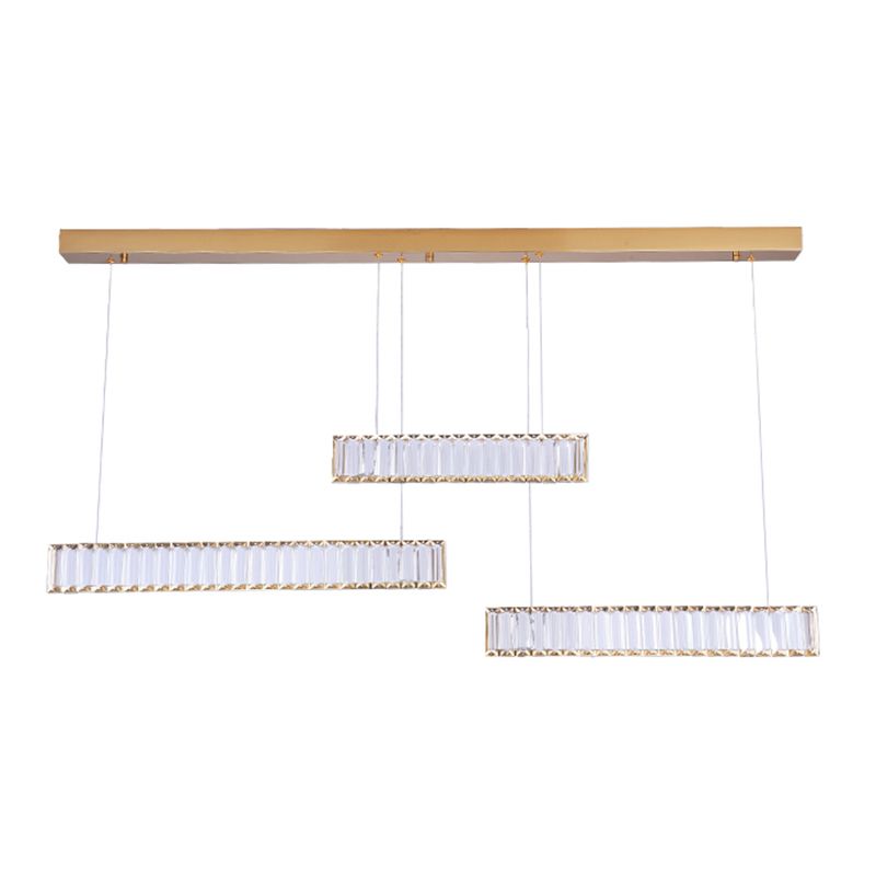Contemporary Island Light Linear Crystal Island Chandelier Lights for Kitchen