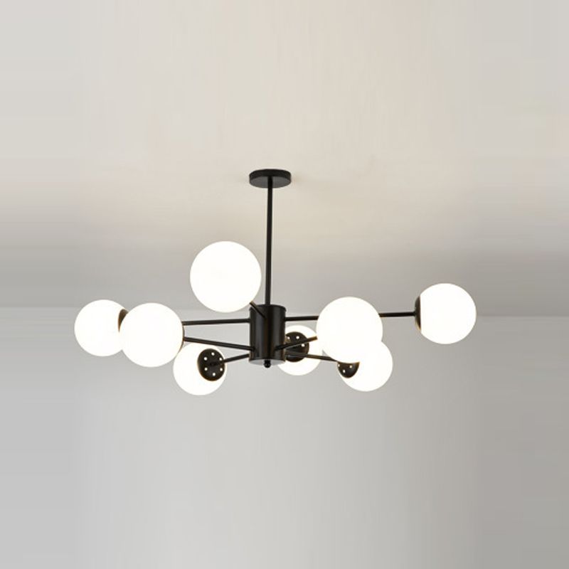 Sitting Room White Glass Chandelier Lighting Fixture Modern Chandelier Pendant Light