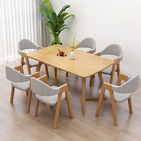 Fixed Wood Top Kitchen Table Set with 4 Legs Base Dining Table Sets for Dining Room