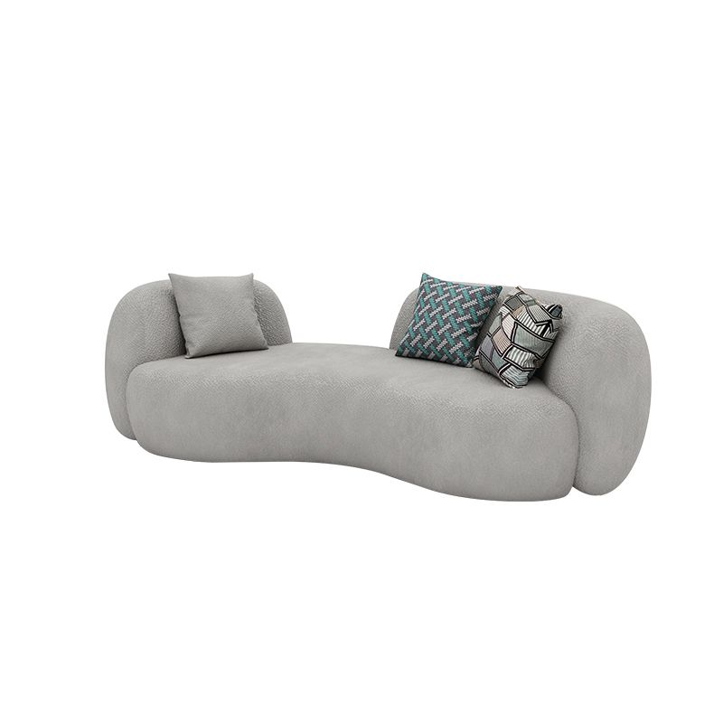Contemporary Recessed Arm Sofa Pillow Back Curved Sofa for Living Room