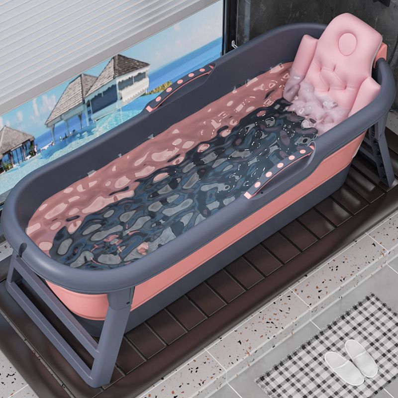 Modern Rectangular Folding Bathtub Freestanding Plastic Soaking for Bathroom