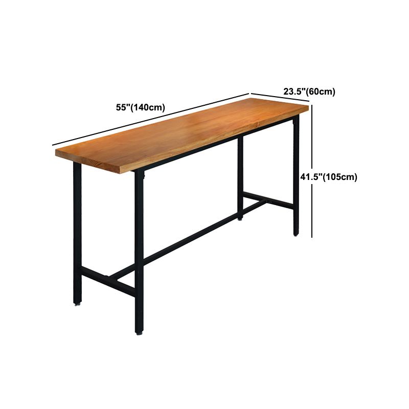 Industrial Rectangle Solid Wood Bar Table Set 1/11 Pieces Counter Table with High Stools