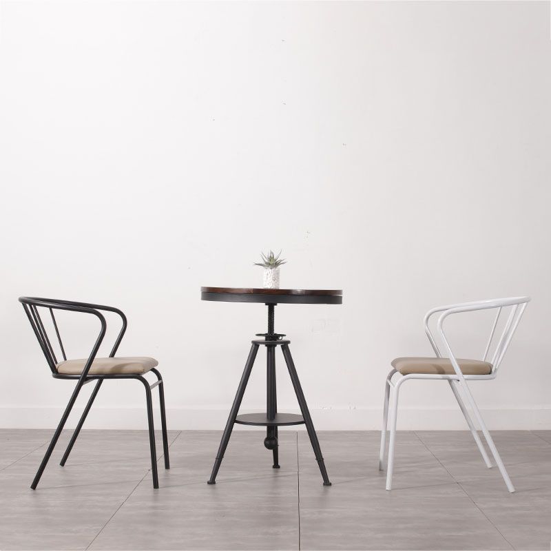 Contemporary Chairs Dining Arm Windsor Back Side Chairs with Metal Legs for Kitchen